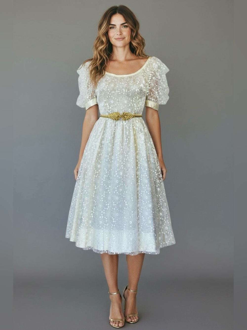 70s Romantic Lace Full Skirt Prairie Dress /  XS S